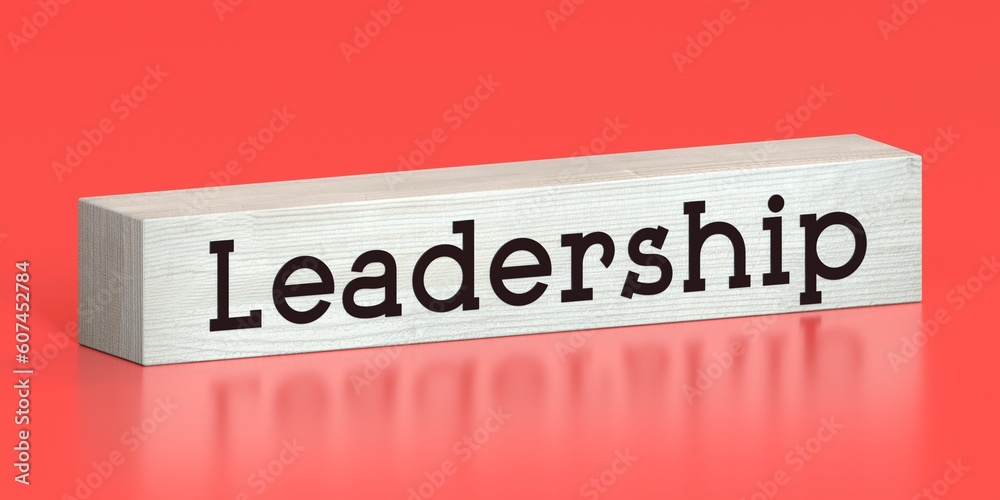 Leadership - word on wooden block - 3D illustration Leadership - word on wooden block - 3D illustration
