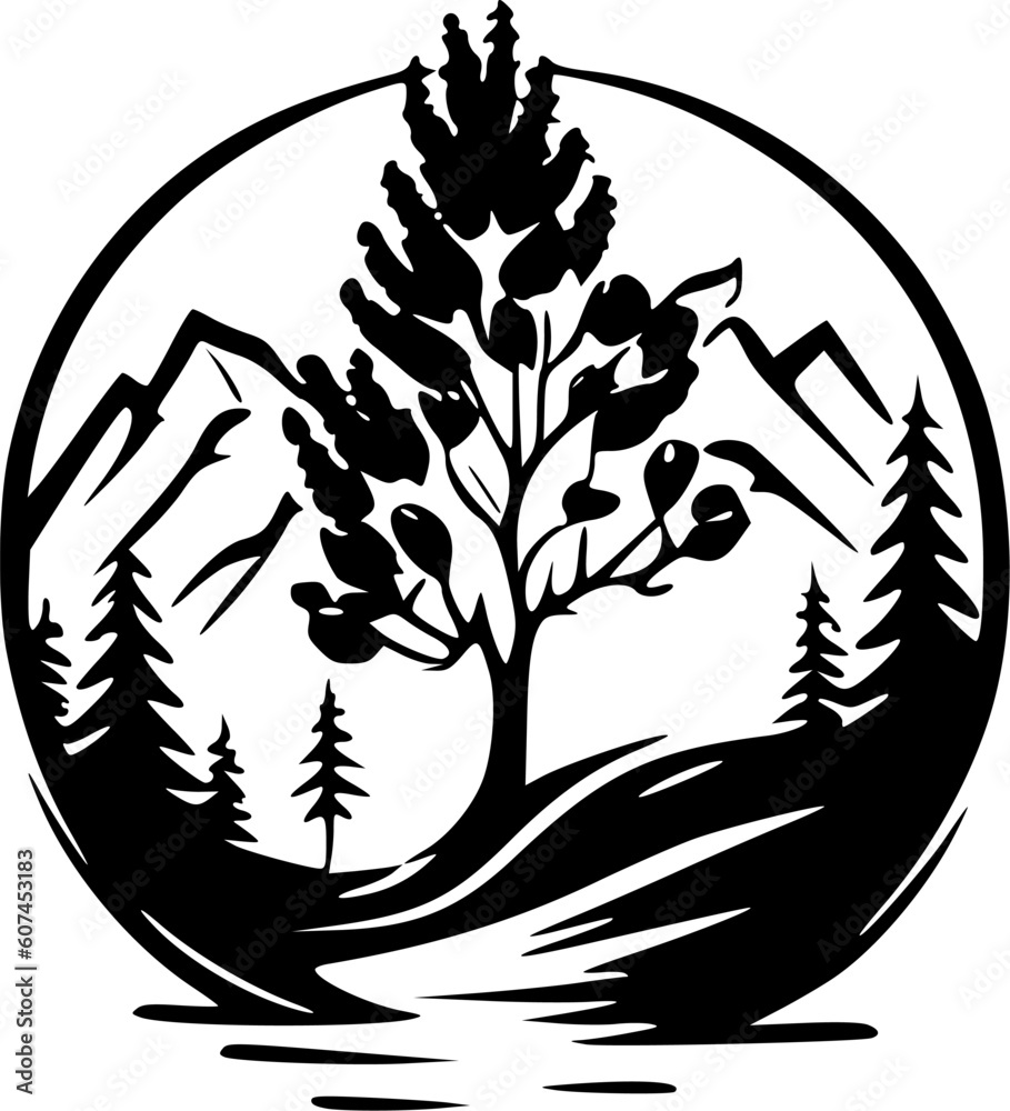 Nature - Minimalist and Flat Logo - Vector illustration