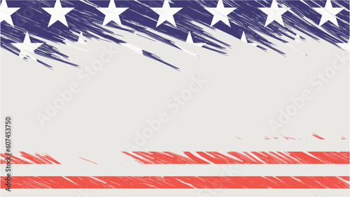 4th of july indenpendent day of united state background grunge style with american flag