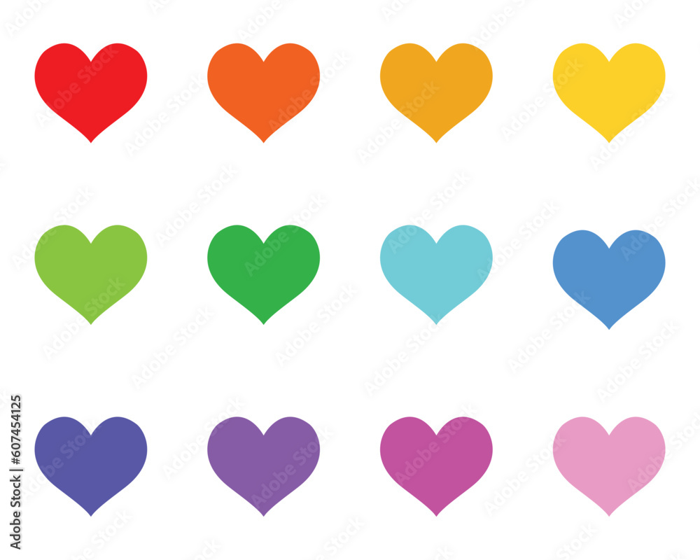 Colored hearts