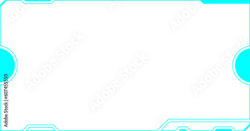 Blue abstract geometric frames technology futuristic interface hud vector design.
