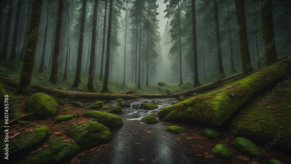Obraz premium waterfall in the forest