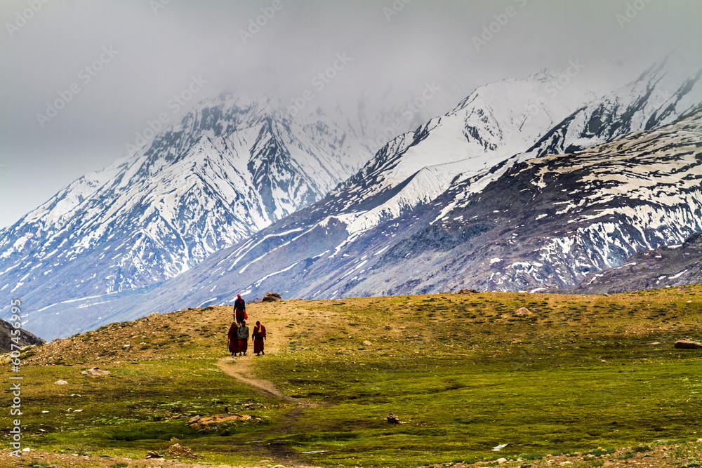 Monks in the mountains