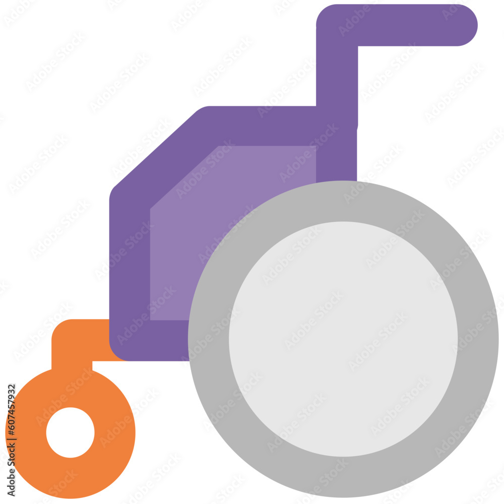 A disabled wheelchair, bold line icon A disabled wheelchair, bold line icon
