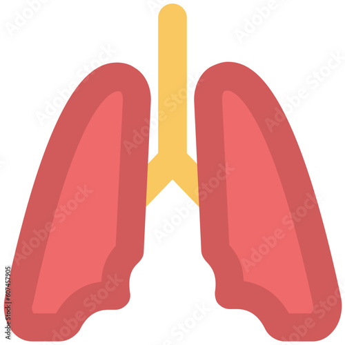 Human lungs bold line icon
