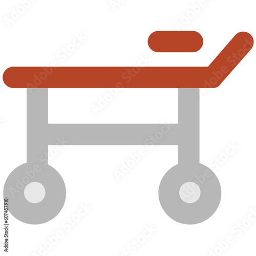 Bed used for moving patients, stretcher bold line icon