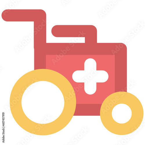 Bed used for moving patients, stretcher bold line icon