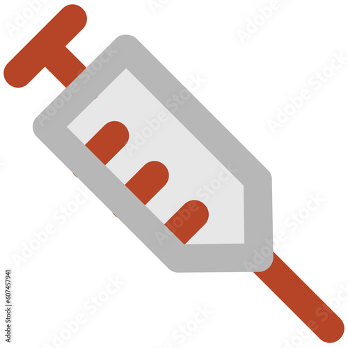 An injection syringe bold line icon design 
