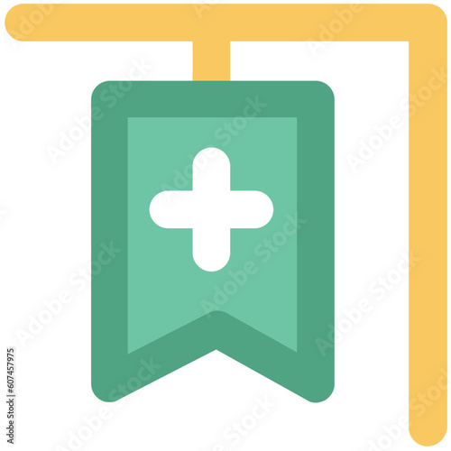 Bold line icon of medical board 