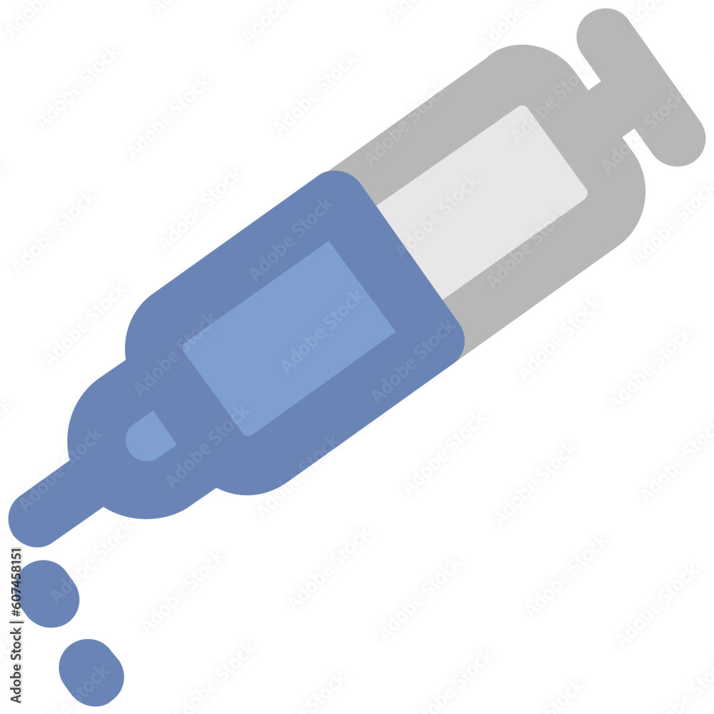 An injection syringe bold line icon design An injection syringe bold line icon design