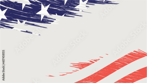 4th of july indenpendent day of united state background grunge style with american flag