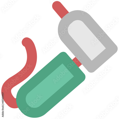 An injection syringe bold line icon design 