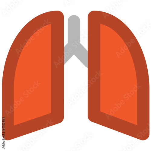 Human lungs bold line icon