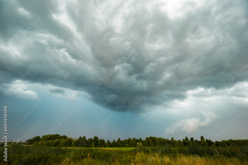 clouds over the field