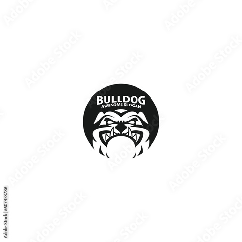 bulldog circle logo design icon symbol