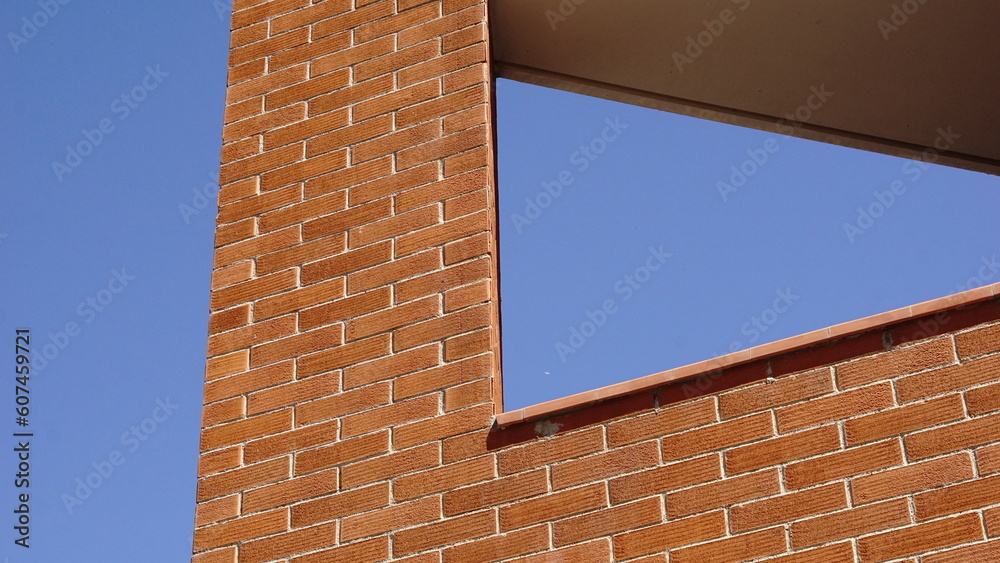 Abstract wall and balcony construction background against the sky