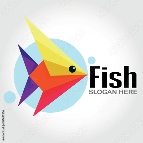 pez de colores vector logo ilustración