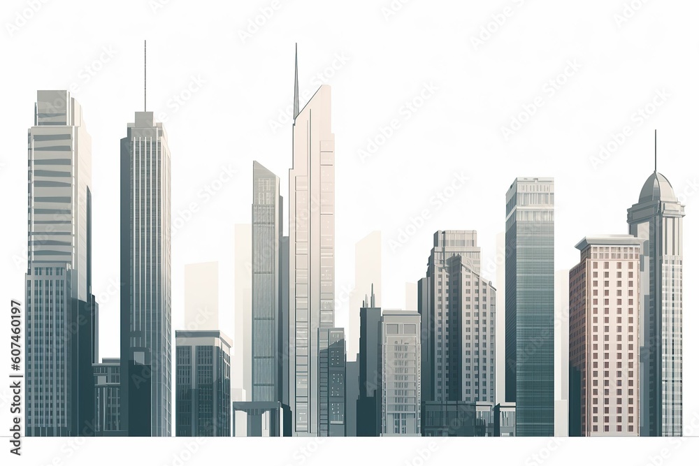 Fototapeta premium The illustration of skyscrapers, AI contents by Midjourney