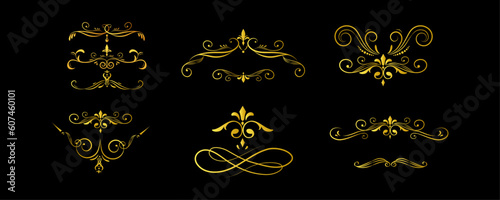 Floral ornament icon set. Abstract beauty flower ornament or mandala logo design collection