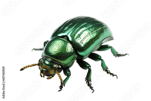Green June Beetle Insect Isolated on Transparent Background. AI © Usmanify