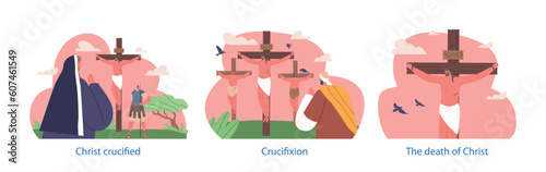 Jesus Crucifixion Biblical Scenes Depicting Jesus' Sacrifice On The Cross, Symbolizing Redemption And Salvation