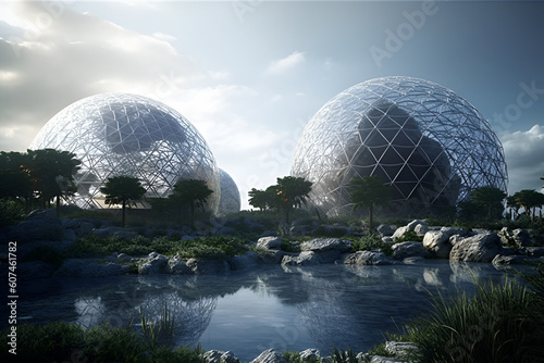 Concept of the biosphere.Environmental and ecology concept. Generative AI photo