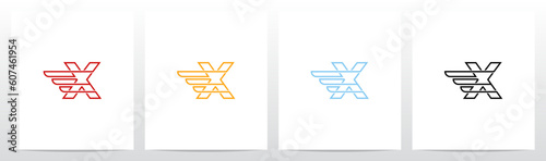 Wing Fast Outline Letter Logo Design X
