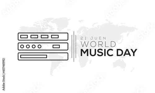 world music day event logo vector, world music day 21 june,  world music day banner background