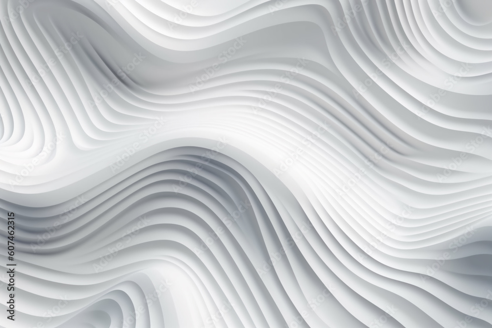 Obraz premium White stripe waves pattern futuristic background. 3d render illustration