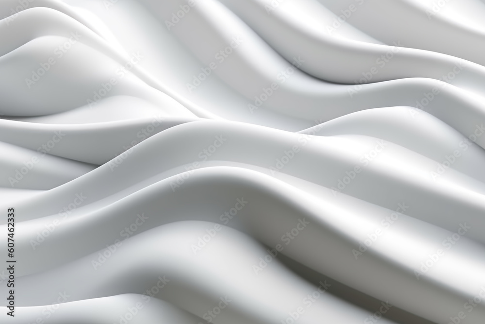Obraz premium White stripe waves pattern futuristic background. 3d render illustration