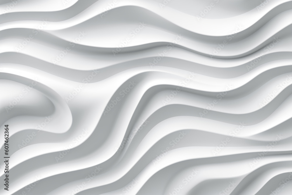 Obraz premium White stripe waves pattern futuristic background. 3d render illustration