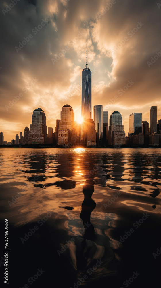 Obraz premium New York City Skyline at Sunset