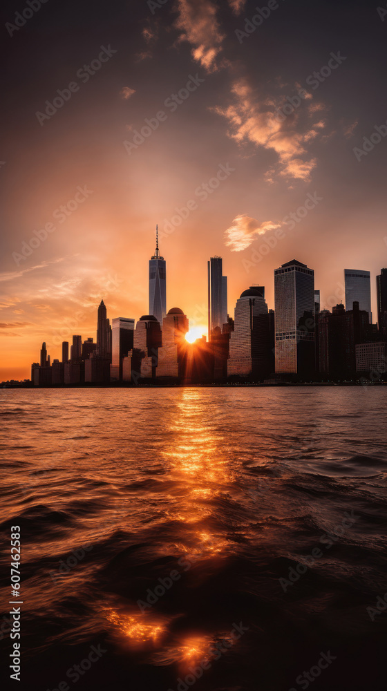 New York City Skyline at Sunset