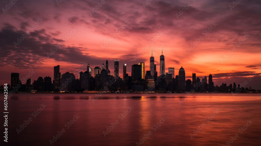 Fototapeta premium New York City Skyline at Sunset