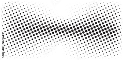 Flowing dots particles wave pattern halftone gradient curve shape background. Vector in concept of technology, science, music, modern flowing geometric backdrop.