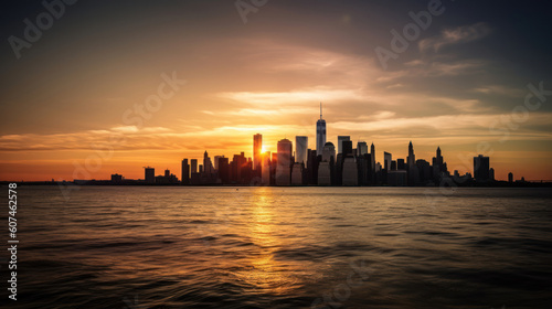 New York City Skyline at Sunset