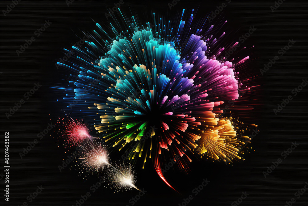Fototapeta premium colorful fireworks light on black background