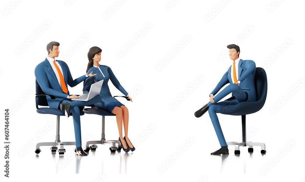 Business team on a meeting. Successful business people having a conception in office, discussing problems, finding solutions, make agreement on a deal. Business concept 3D rendering illustration. Business team on a meeting. Successful business people having a conception in office, discussing problems, finding solutions, make agreement on a deal. Business concept 3D rendering illustration.