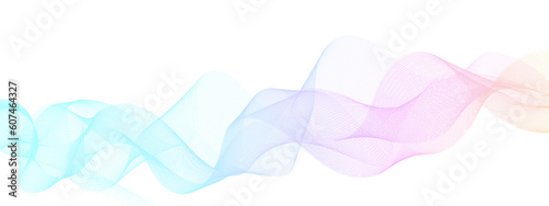 Abstract colorful wave and curve lines with technology background. Abstract frequency sound wave technology and science background. Wavy banner, template design.