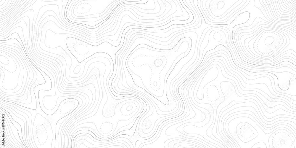 Abstract topographic wavy curve line background. Topography map pattern, Geographic curved relief. Topographic lines background. Vector illustration. - obrazy, fototapety, plakaty 