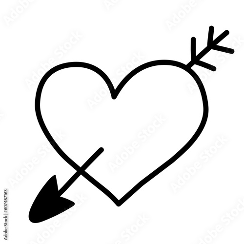 Wedding Doodle Icon. Hand drawn vector wedding symbols and signs on white background