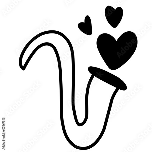 Wedding Doodle Icon. Hand drawn vector wedding symbols and signs on white background
