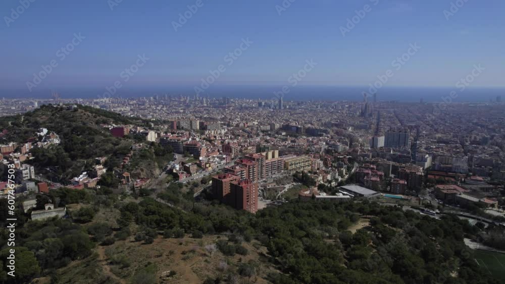 Aerial view of Barcelona from Parc del Carmel, Park Guell, Spain. Aerial view of Barcelona from Parc del Carmel, Park Guell, Spain.