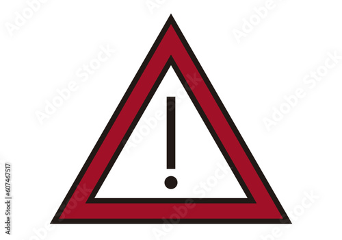 Icono de señal de aviso o advertencia en fondo blanco.