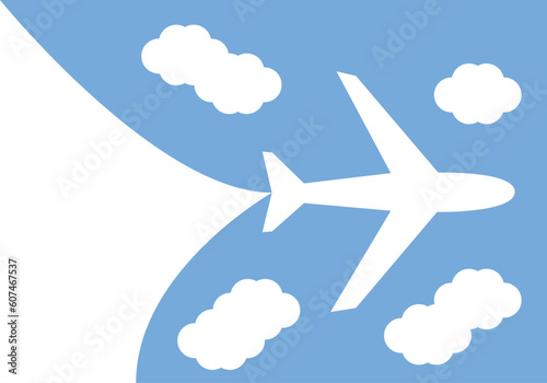 Fondo de avión volando entre nubes.