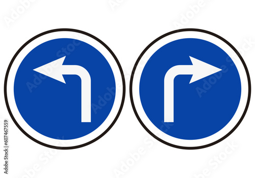 Iconos de señales de giro hacia izquierda y derecha. photo