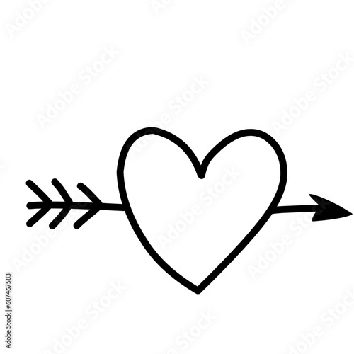 Wedding Doodle Icon. Hand drawn vector wedding symbols and signs on white background