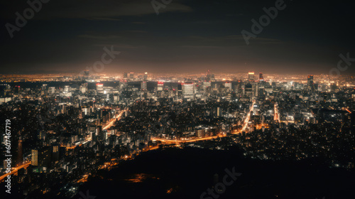 Tokyo Skyline seen from Tokyo City View at Nighttime