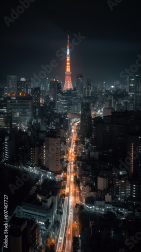 Tokyo Skyline seen from Tokyo City View at Nighttime