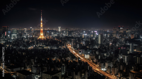 Tokyo Skyline seen from Tokyo City View at Nighttime © Eirik Sørstrømmen